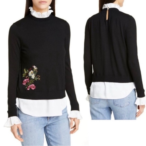 Ted Baker Syamata Oracle Floral Embroidered Sweater - Picture 1 of 9